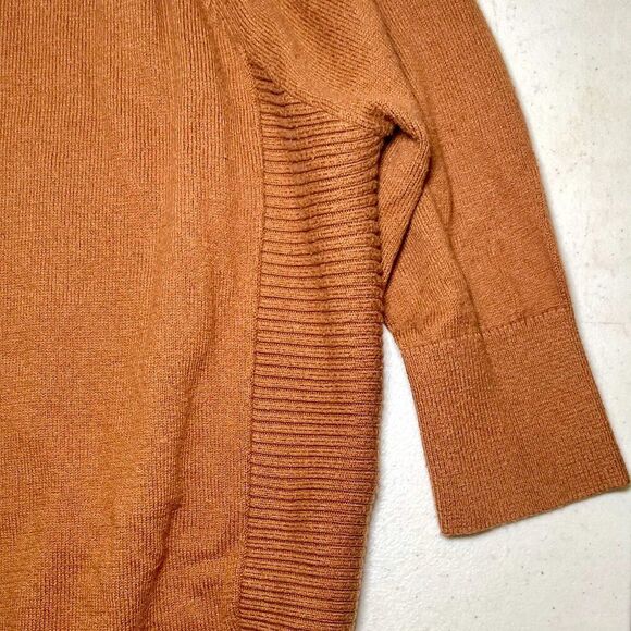 EXPRESS Terracotta Brown Raglan Sweater XS – Rounded Hem Cozy Fall Pullover - Picture 9 of 14